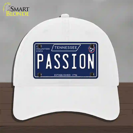 Passion Tennessee Blue Novelty License Plate Hat Tag Unconstructed Cotton / White