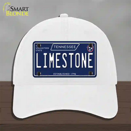 Limestone Tennessee Blue Novelty License Plate Hat Tag Unconstructed Cotton / White