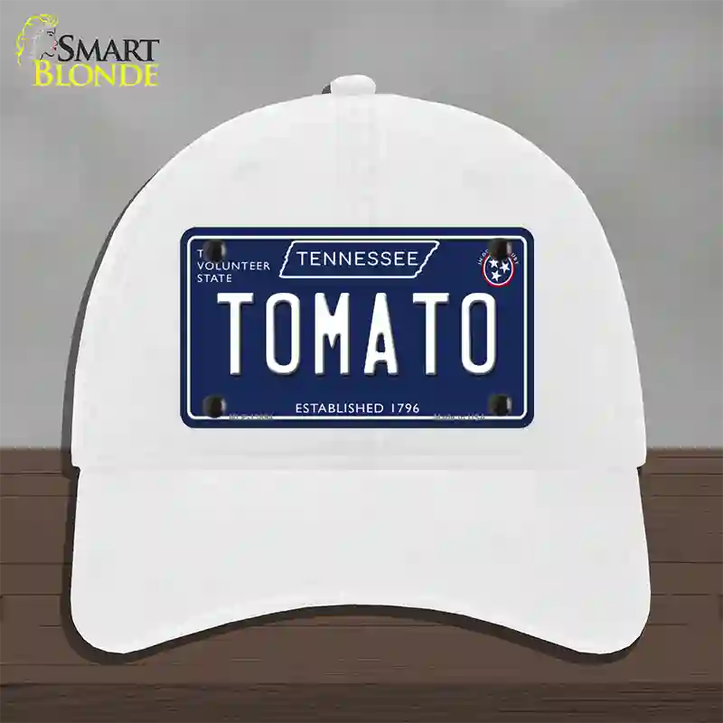 Tomato Tennessee Blue Novelty License Plate Hat Tag Unconstructed Cotton / White