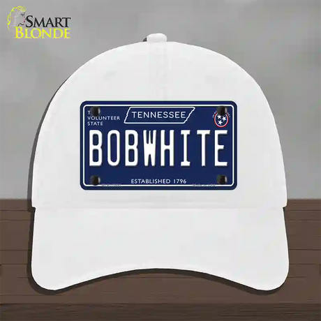 Bob White Tennessee Blue Novelty License Plate Hat Tag Unconstructed Cotton / White