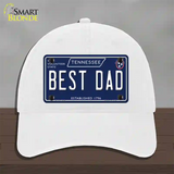 Best Dad Tennessee Blue Novelty License Plate Hat Tag Unconstructed Cotton / White