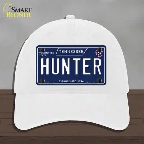 Hunter Tennessee Blue Novelty License Plate Hat Tag Unconstructed Cotton / White