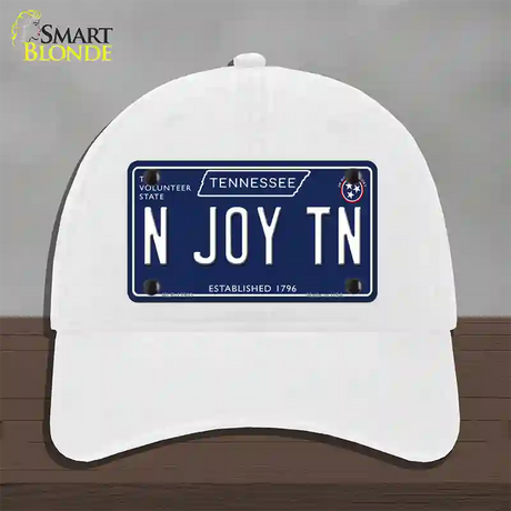 N Joy TN Tennessee Blue Novelty License Plate Hat Tag Unconstructed Cotton / White