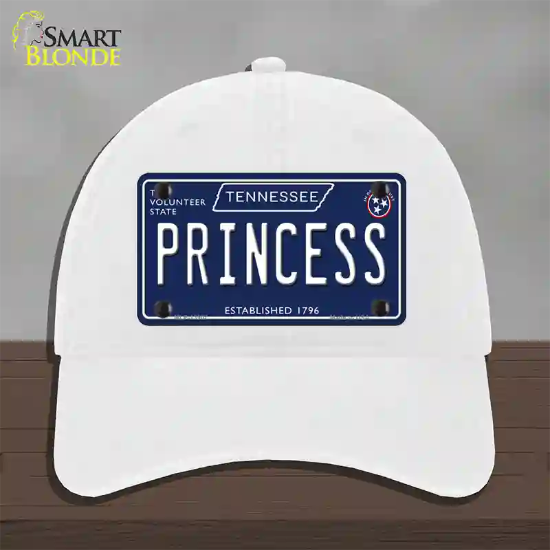 Princess Tennessee Blue Novelty License Plate Hat Tag Unconstructed Cotton / White