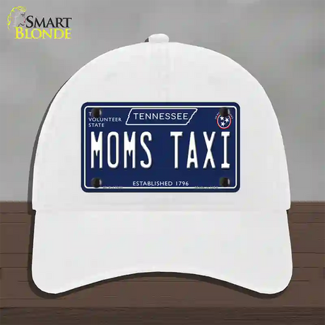 Moms Taxi Tennessee Blue Novelty License Plate Hat Tag Unconstructed Cotton / White