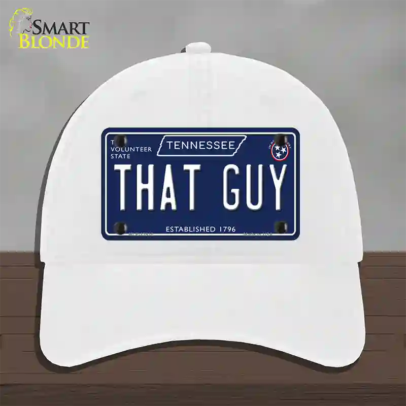 That Guy Tennessee Blue Novelty License Plate Hat Tag Unconstructed Cotton / White