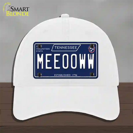 Meeooww Tennessee Blue Novelty License Plate Hat Tag Unconstructed Cotton / White