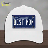 Best Mom Tennessee Blue Novelty License Plate Hat Tag Unconstructed Cotton / White