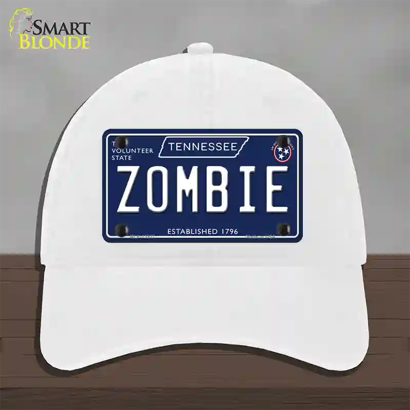 Zombie Tennessee Blue Novelty License Plate Hat Tag Unconstructed Cotton / White