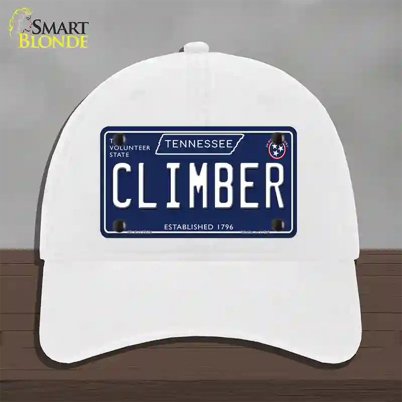 Climber Tennessee Blue Novelty License Plate Hat Tag Unconstructed Cotton / White