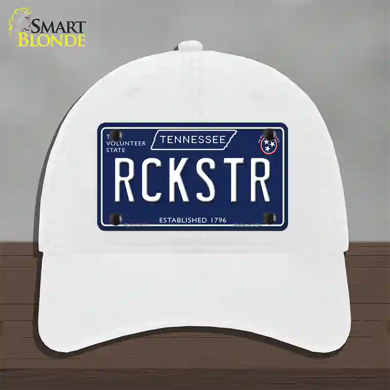 Rckstr Tennessee Blue Novelty License Plate Hat Tag Unconstructed Cotton / White