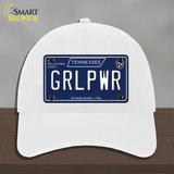 Grlpwr Tennessee Blue Novelty License Plate Hat Tag Unconstructed Cotton / White