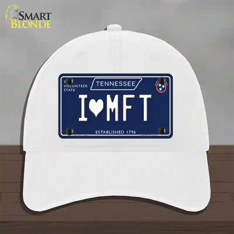 I Heart MFT Tennessee Blue Novelty License Plate Hat Tag Unconstructed Cotton / White