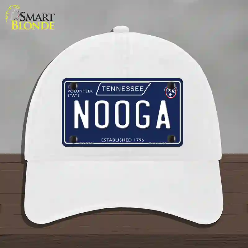 Nooga Tennessee Blue Novelty License Plate Hat Tag Unconstructed Cotton / White