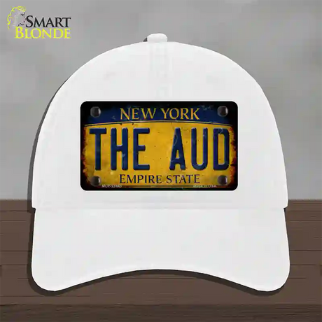 The Aud New York Yellow Novelty License Plate Hat Tag Unconstructed Cotton / White