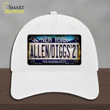 Allen Diggs 21 NY Blue Novelty License Plate Hat Tag Unconstructed Cotton / White