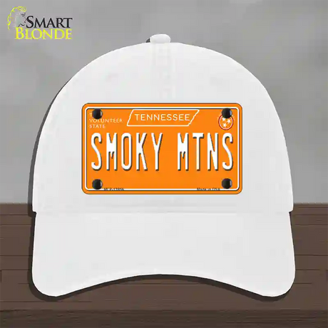 Smoky Mtns Tennessee Orange Novelty License Plate Hat Tag Unconstructed Cotton / White