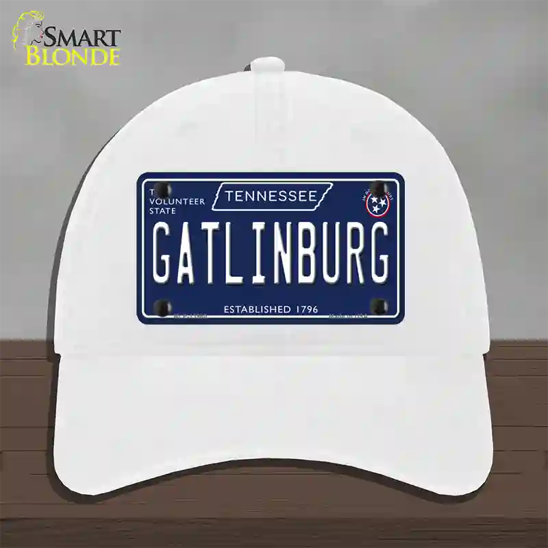 Gatlinburg Tennessee Blue Novelty License Plate Hat Tag Unconstructed Cotton / White