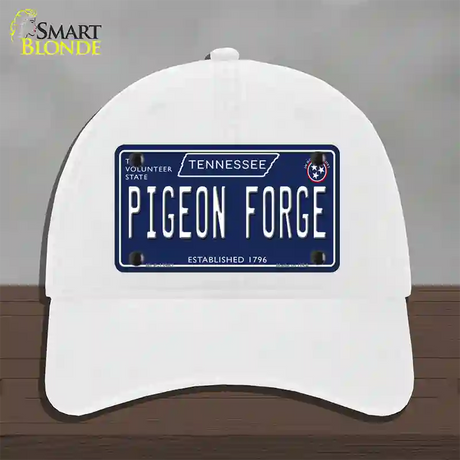 Pigeon Forge Tennessee Blue Novelty License Plate Hat Tag Unconstructed Cotton / White