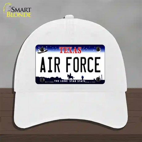 Texas Air Force Novelty License Plate Hat Tag Unconstructed Cotton / White