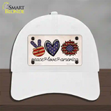 Peace Love America Novelty License Plate Hat Tag Unconstructed Cotton / White