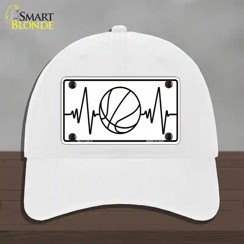 Basketball Heart Beat Novelty License Plate Hat Tag Unconstructed Cotton / White