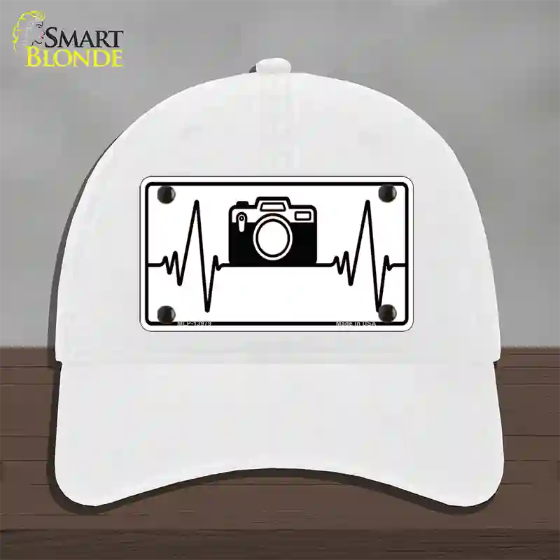 Photography Heart Beat Novelty License Plate Hat Tag Unconstructed Cotton / White