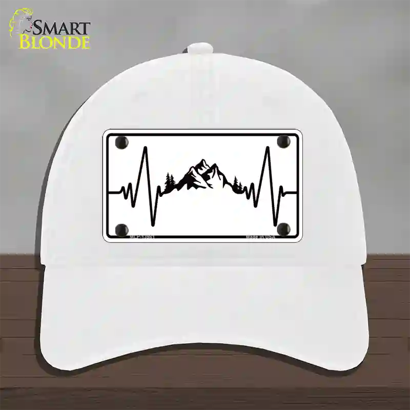 Mountains Heart Beat Novelty License Plate Hat Tag Unconstructed Cotton / White