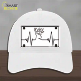 Deer Heart Beat Novelty License Plate Hat Tag Unconstructed Cotton / White