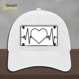 Love Heart Beat Novelty License Plate Hat Tag Unconstructed Cotton / White