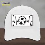 Soccer Heart Beat Novelty License Plate Hat Tag Unconstructed Cotton / White