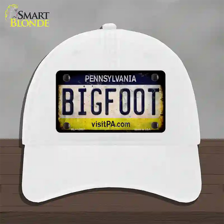 Bigfoot Pennsylvania Novelty License Plate Hat Tag Unconstructed Cotton / White