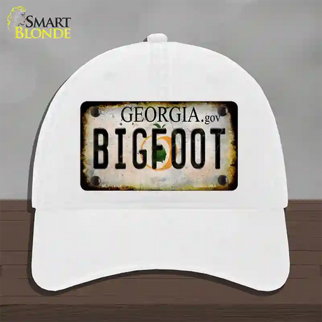 Bigfoot Georgia Novelty License Plate Hat Tag Unconstructed Cotton / White