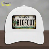 Bigfoot Maine Novelty License Plate Hat Tag Unconstructed Cotton / White