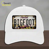 Bigfoot Maryland Novelty License Plate Hat Tag Unconstructed Cotton / White