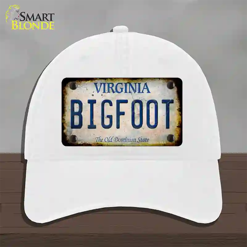 Bigfoot Virginia Novelty License Plate Hat Tag Unconstructed Cotton / White