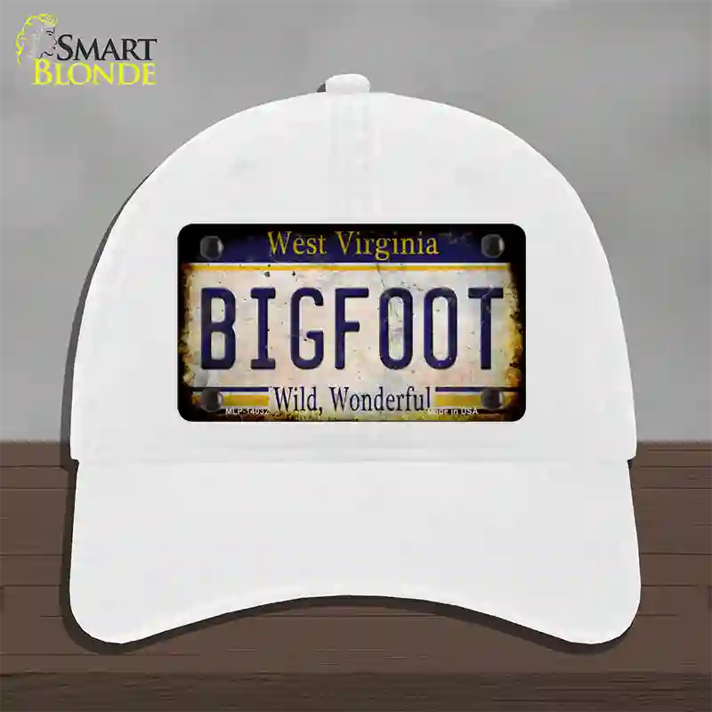 Bigfoot West Virginia Novelty License Plate Hat Tag Unconstructed Cotton / White