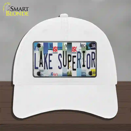 Lake Superior Strip Art Novelty License Plate Hat Tag Unconstructed Cotton / White