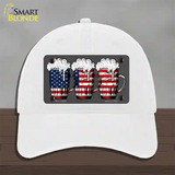 Three Beers America Novelty License Plate Hat Unconstructed Cotton / White