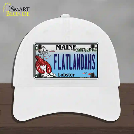 Flatlands Maine Lobster Novelty License Plate Hat Unconstructed Cotton / White