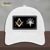 Free Mason OES Novelty License Plate Hat Unconstructed Cotton / White