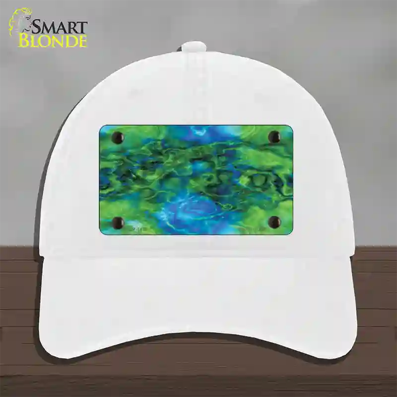 Psychedelic Electric Jelly Fish Novelty License Plate Hat Unconstructed Cotton / White