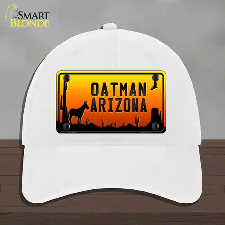 Oatman Arizona Scenic Background Novelty License Plate Hat Unconstructed Cotton / White