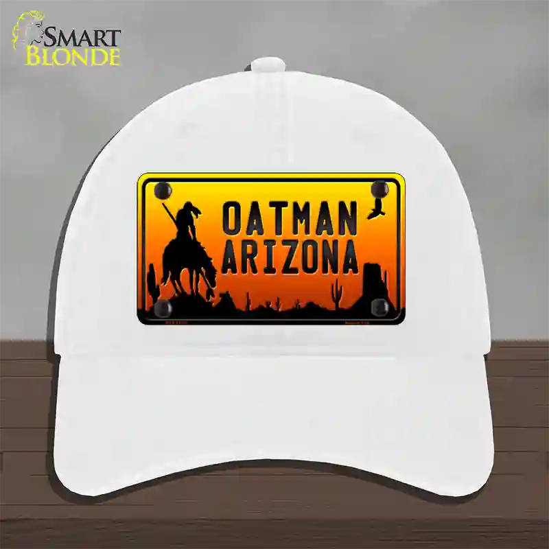 Oatman End Of Trail Arizona Scenic Background Novelty License Plate Hat Unconstructed Cotton / White