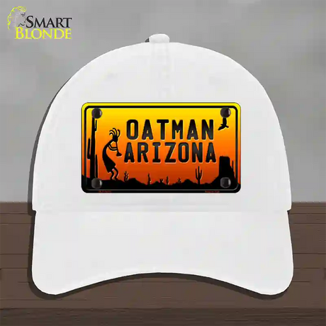 Oatman Kokopelli Arizona Scenic Background Novelty License Plate Hat Unconstructed Cotton / White