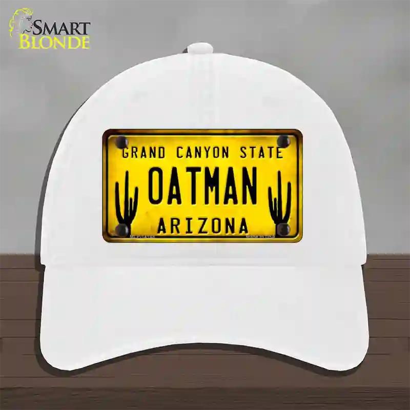 Arizona Oatman Yellow Novelty License Plate Hat Unconstructed Cotton / White