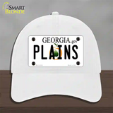 Plains Georgia Novelty License Plate Hat Unconstructed Cotton / White