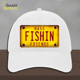 Fishin Friends Novelty License Plate Hat Unconstructed Cotton / White