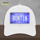 Huntin Family Novelty License Plate Hat Unconstructed Cotton / White