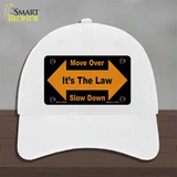 Move Over Its The Law Novelty License Plate Hat Unconstructed Cotton / White